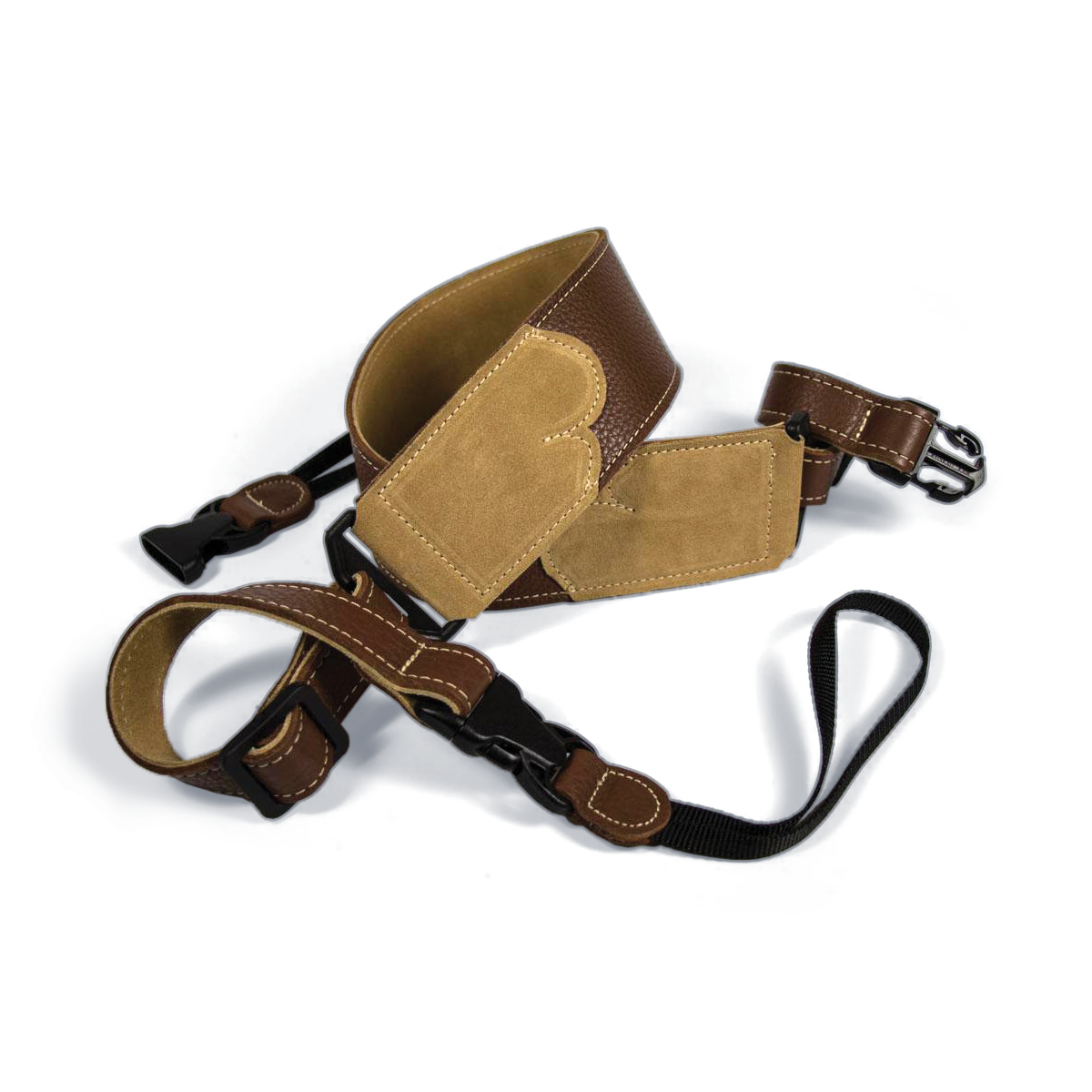 Franklin 2.5 Inch Banjo Caramel Glove Leather with Suede End Strap