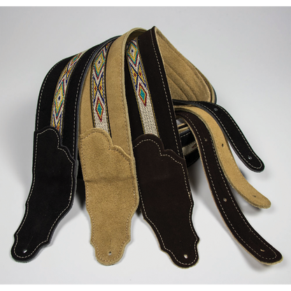 Franklin Southwest 2.5 Inch Black Suede with Hitch Weave & Natural Stitching
