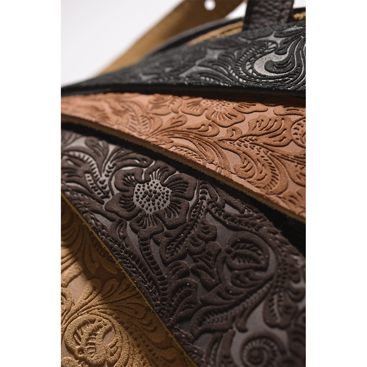 Franklin Embossed 2.5 Inch Caramel Suede with Pebbled Chocolate Glove Leather End