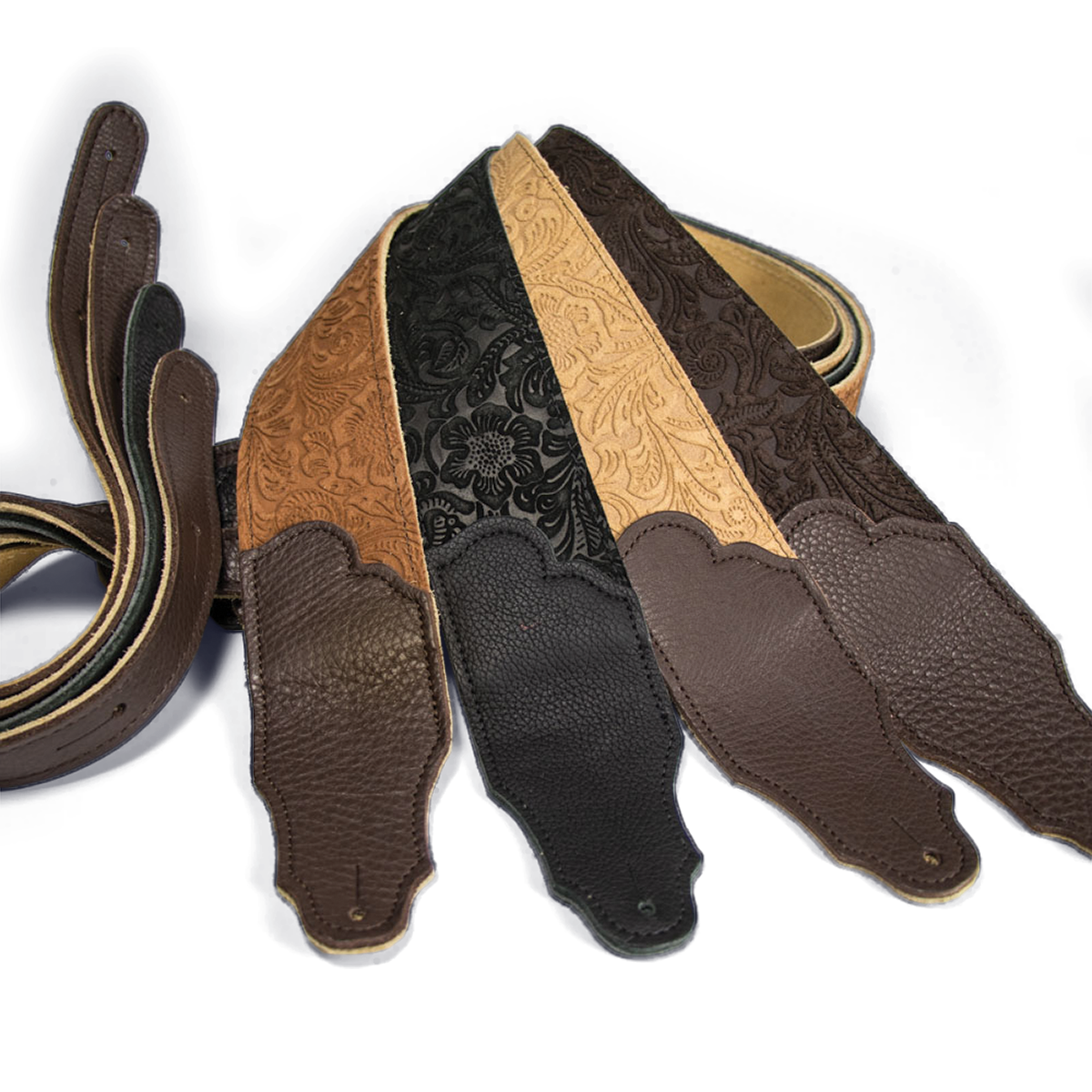 Franklin Embossed 2.5 Inch Caramel Suede with Pebbled Chocolate Glove Leather End