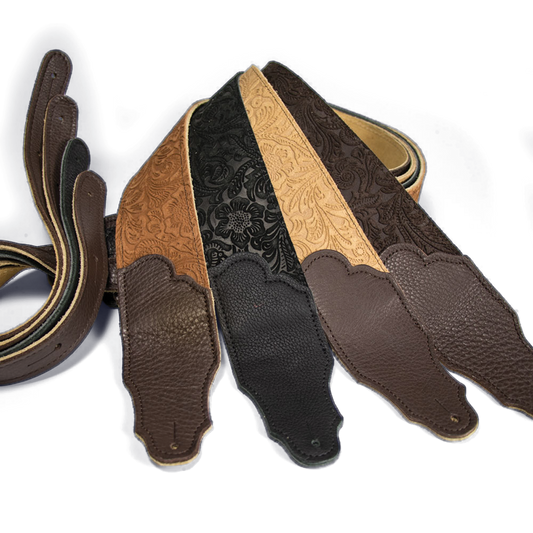 Franklin Embossed 2.5 Inch Caramel Suede with Pebbled Chocolate Glove Leather End