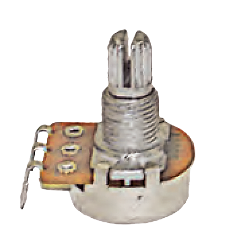 AMS GPA518 500K Audio-Taper Potentiometer – 8mm Thread, 6mm Shaft, 16–18mm Body