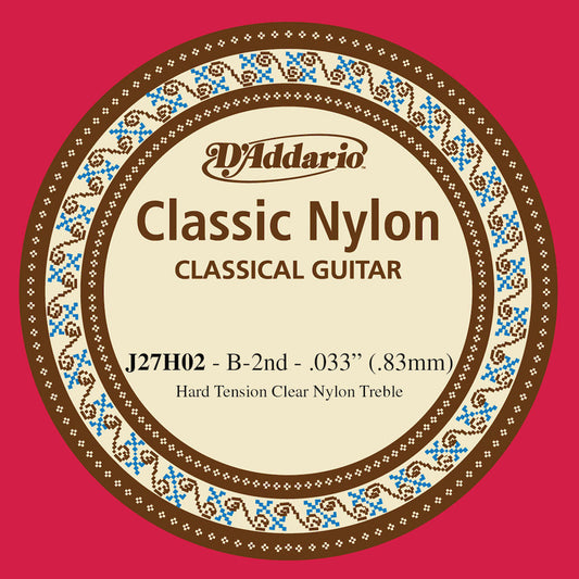 D'Addario J27H02  Student Nylon Classical Guitar Single String Hard Tension Second String