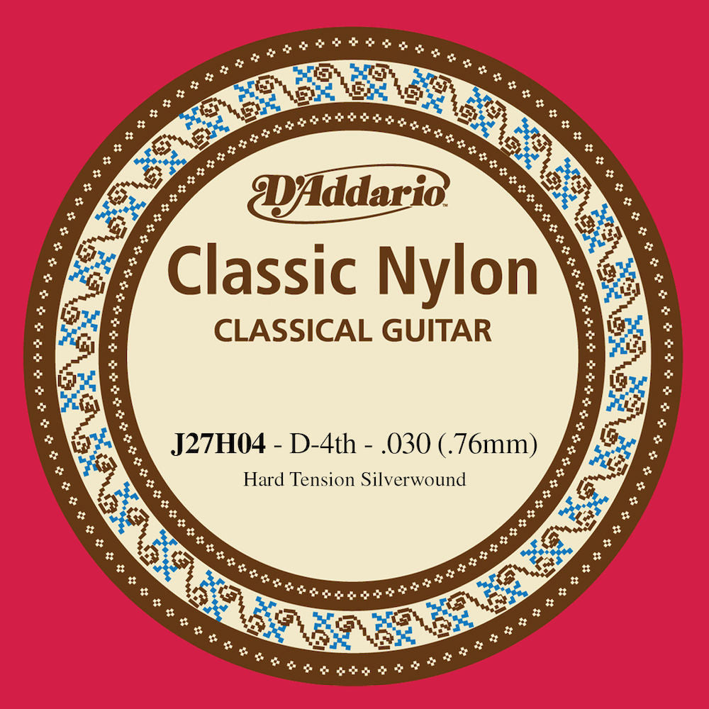 D'Addario J27H04  Student Nylon Classical Guitar Single String Hard Tension Fourth String