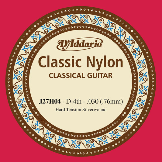 D'Addario J27H04  Student Nylon Classical Guitar Single String Hard Tension Fourth String