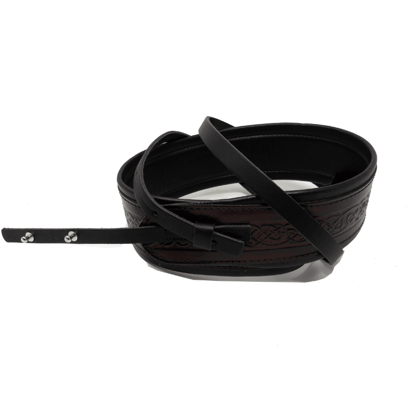 Leathergraft Banjo Strap Pro Banjo Cradle Embossed Padded Dark Brown - detail 1