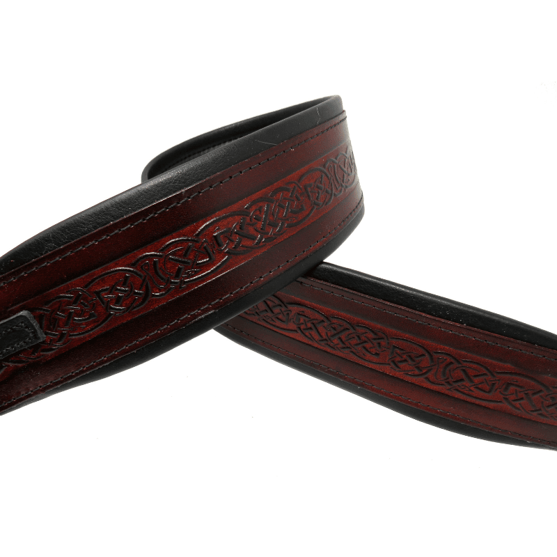 Leathergraft Banjo Strap Pro Banjo Cradle Embossed Padded Dark Brown - detail 2