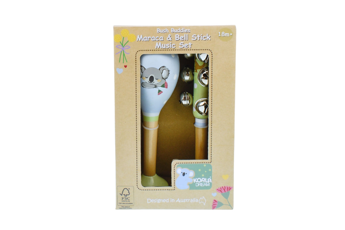 Koala Dream Bush Buddies Australian Animals Maraca and Bell Stick Set