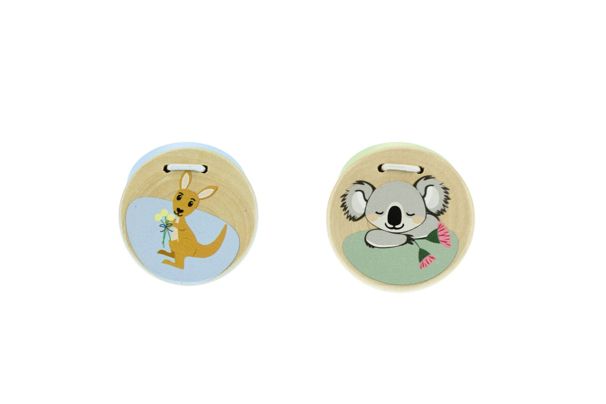 Koala Dream Bush Buddies Koala and Kangaroo Wooden Castanets