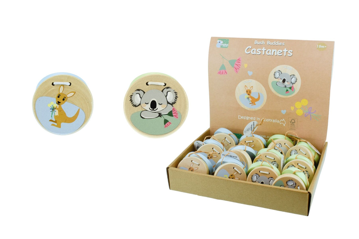 Koala Dream Bush Buddies Koala and Kangaroo Wooden Castanets