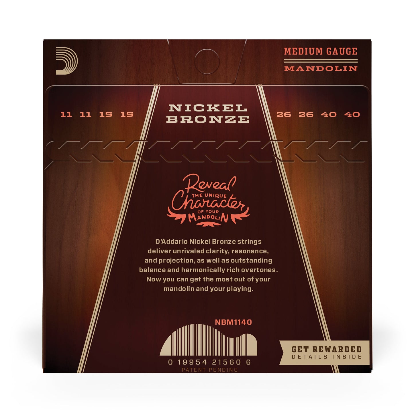 D'Addario NBM1140 Nickel Bronze Mandolin Strings Medium 11-40
