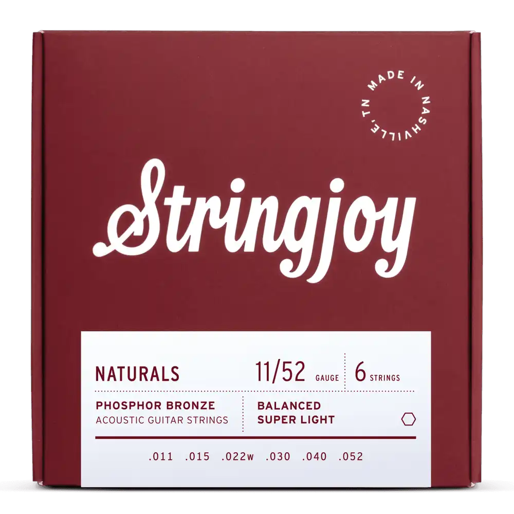 Stringjoy Naturals | Super Light Gauge (11-52) Phosphor Bronze Acoustic Guitar Strings