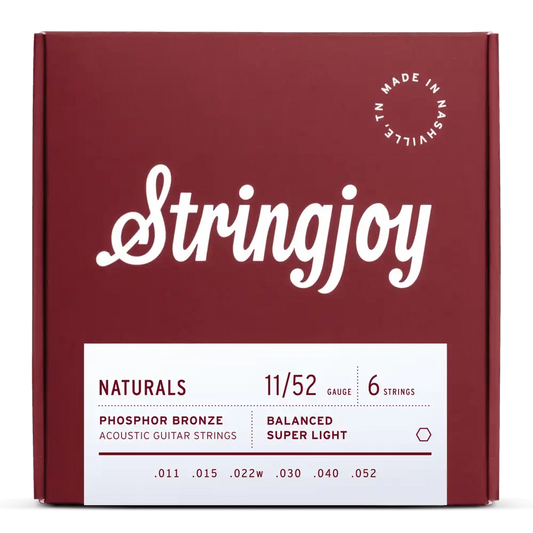 Stringjoy Naturals | Super Light Gauge (11-52) Phosphor Bronze Acoustic Guitar Strings