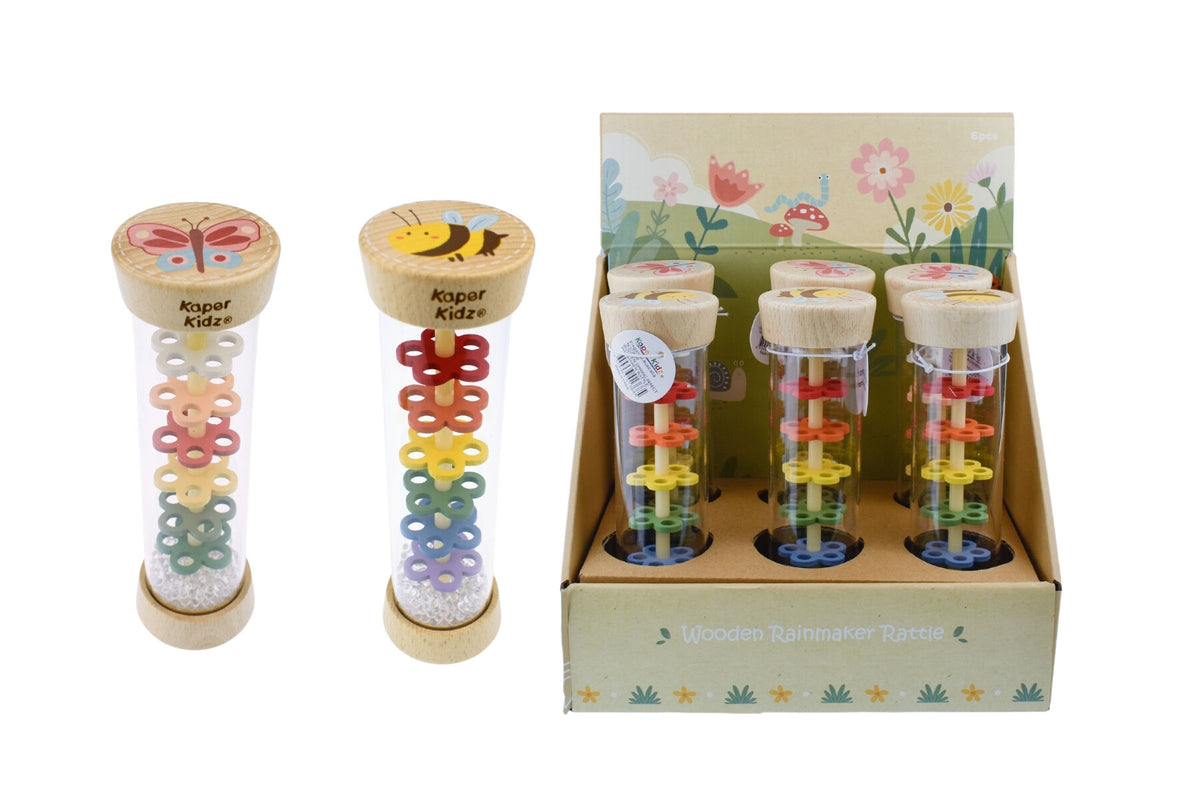 Kaper Kidz Wooden Spring Insect Rainmaker Rattle
