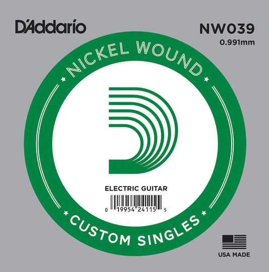 D'Addario NW039 Nickel Wound Electric Guitar Single String .039