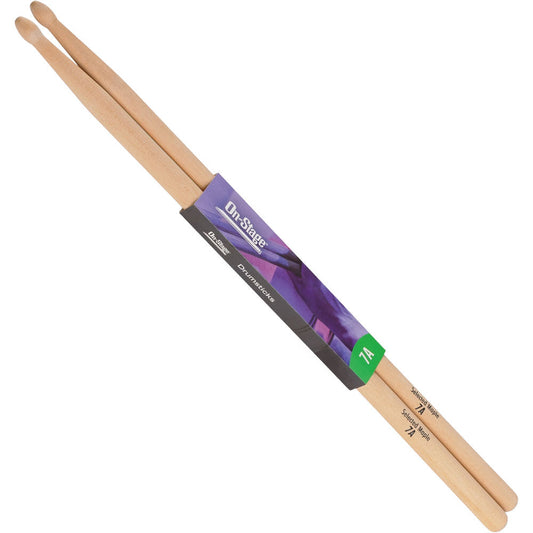 On Stage Maple 7A Drum Sticks with Wood Tip (1-Pair)