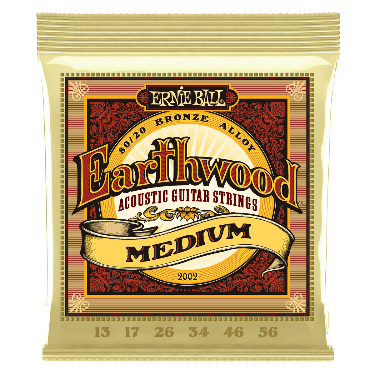 Ernie Ball Earthwood Medium 80/20 Bronze Acoustic Guitar Strings - 13-56 Gauge