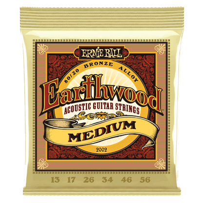 Ernie Ball Earthwood Medium 80/20 Bronze Acoustic Guitar Strings - 13-56 Gauge