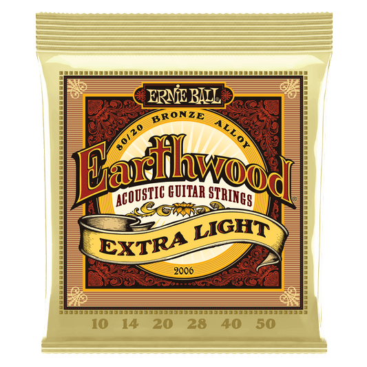 Ernie Ball Earthwood Extra Light 80/20 Bronze Acoustic Guitar Strings - 10-50 Gauge