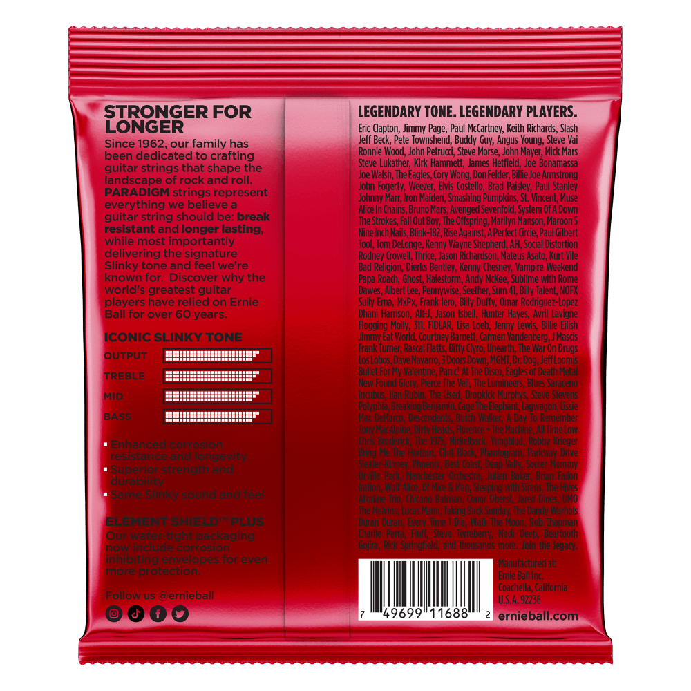 Ernie Ball Burly Slinky Paradigm Electric Guitar Strings 11-52 Gauge