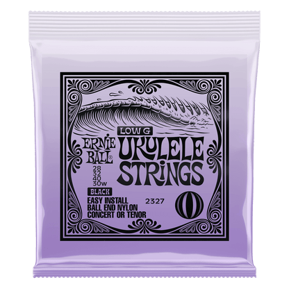 Ernie Ball Concert/Tenor Wound Low G Nylon Ball End Ukulele Strings - Black