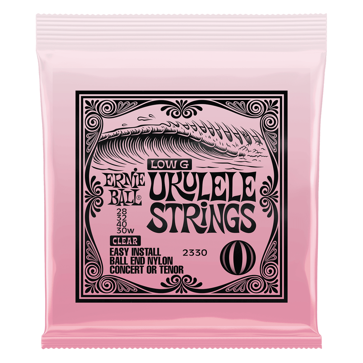 Ernie Ball Concert/Tenor Wound Low G Nylon Ball End Ukulele Strings - Clear
