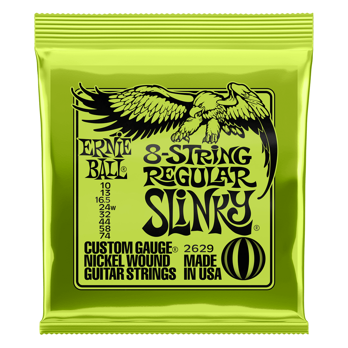 Ernie Ball Regular Slinky Nickel Wound 8-String Electric Guitar Strings 10-74