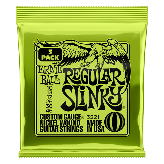 Ernie Ball Regular Slinky Nickel Wound Electric Guitar Strings 10-46 3-Pack