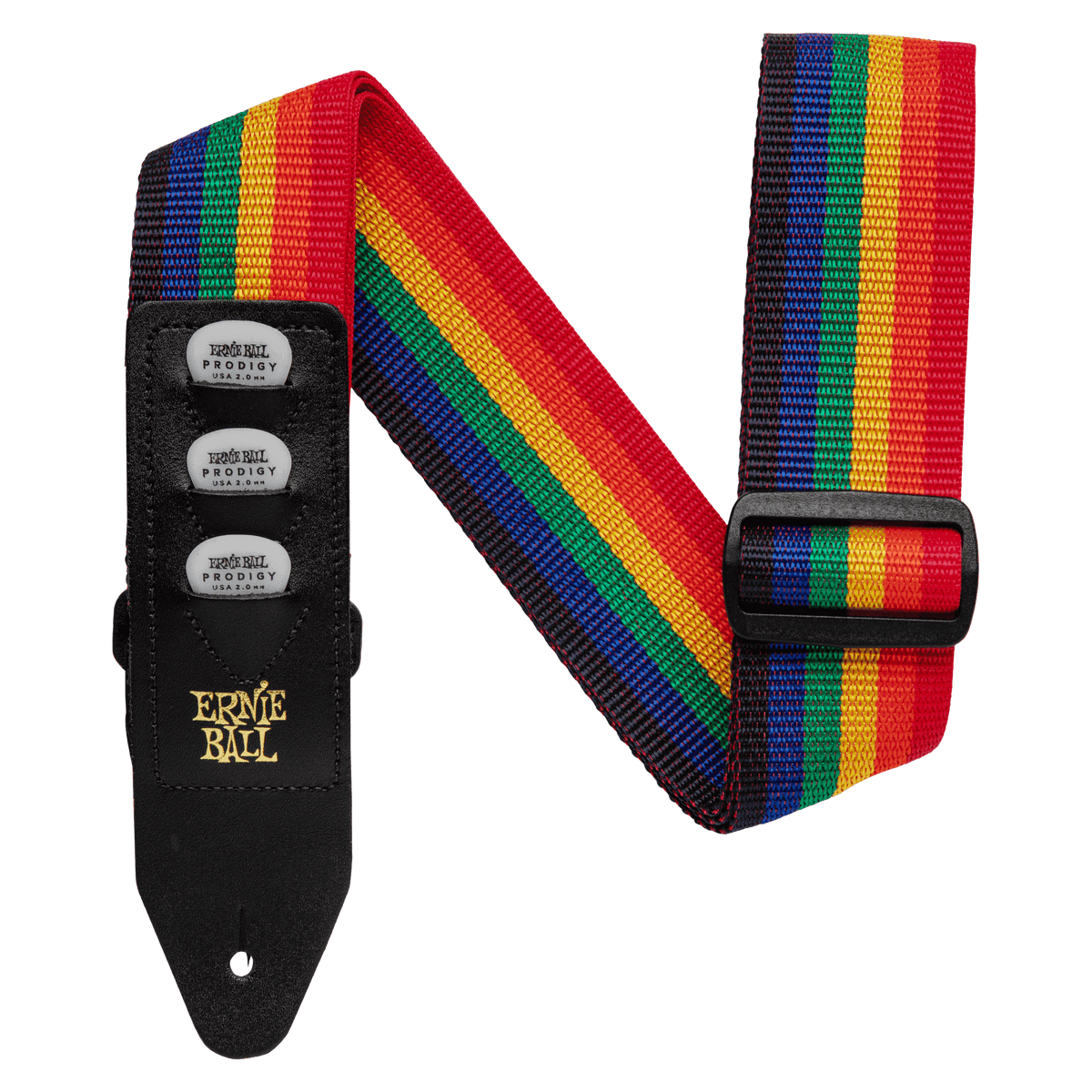 Ernie Ball Polypro Pickholder Guitar/Bass Strap - Rainbow