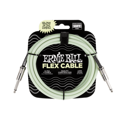 Ernie Ball Flex Instrument Cable Straight/Straight 10ft Glow in the Dark