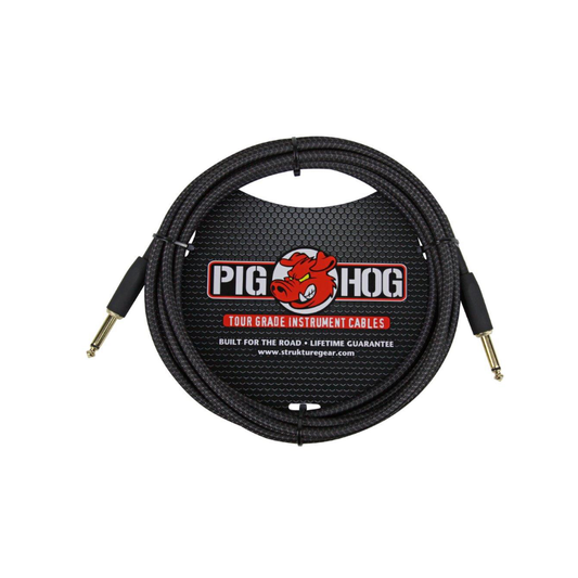 Pig Hog "Black Woven" Instrument Cable, 10ft.