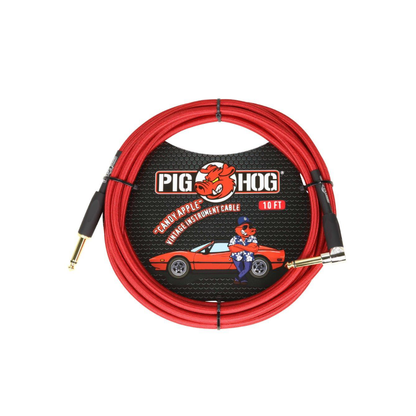 Pig Hog "Candy Apple Red" Instrument Cable, 10ft RA