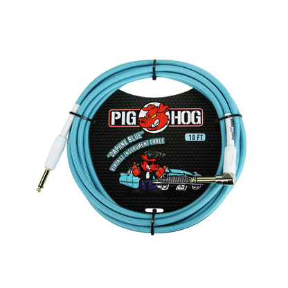 Pig Hog "Daphne Blue" Instrument Cable, 10ft. RA