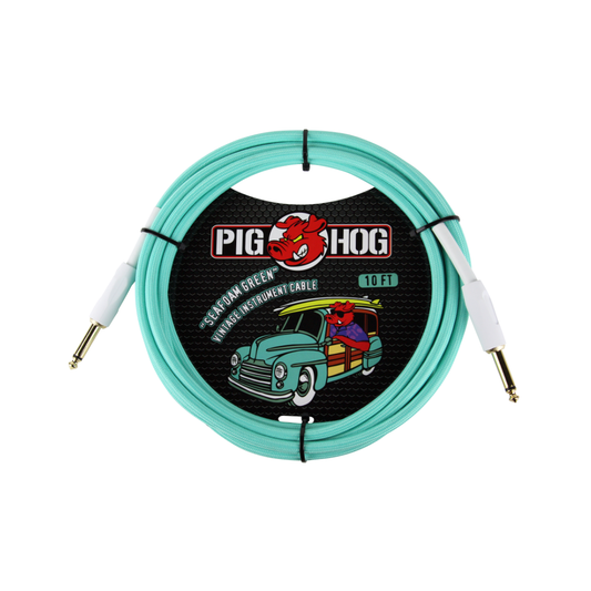 Pig Hog "Seafoam Green" Instrument Cable, 10ft