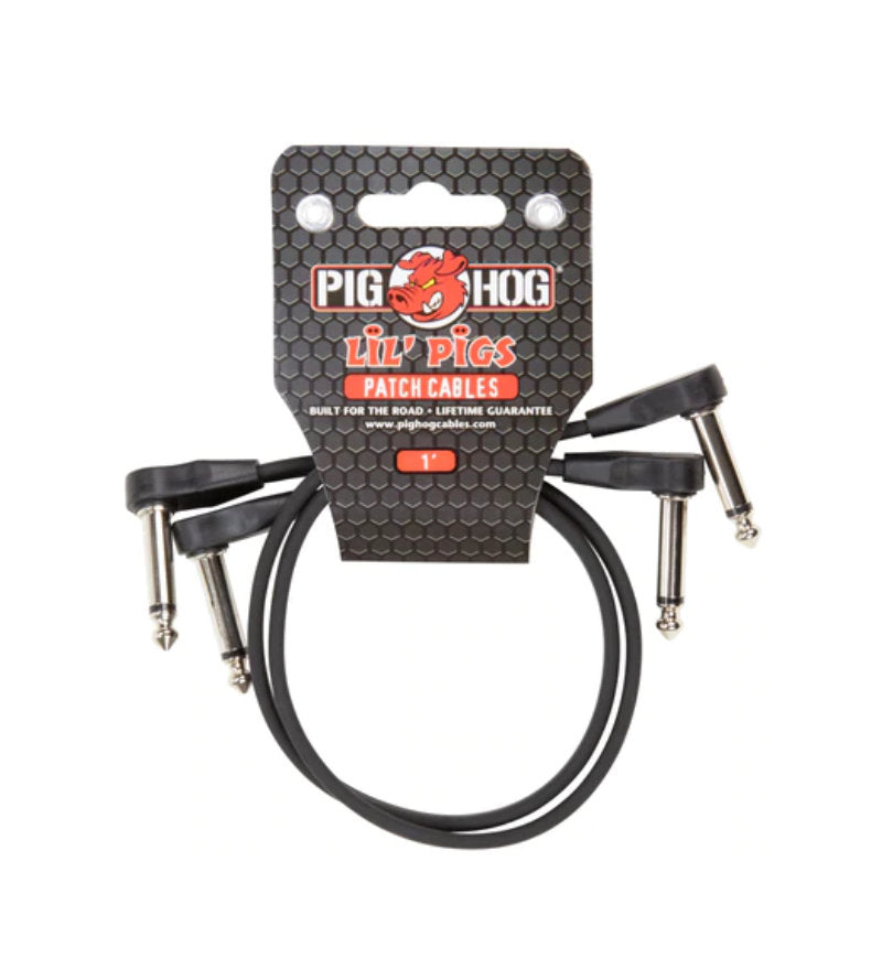 Pig Hog Lil' Pigs Low Profile 1ft patch cables, 2pk