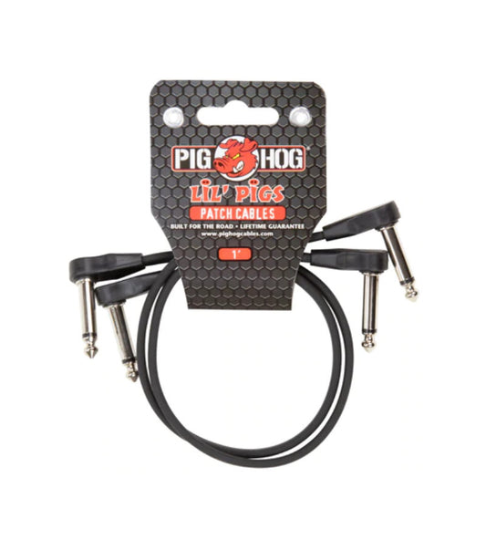 Pig Hog Lil' Pigs Low Profile 1ft patch cables, 2pk