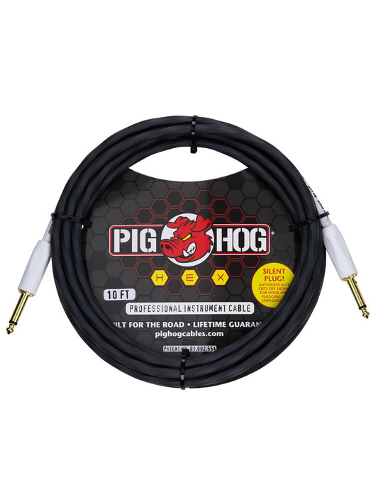 Pig Hog Hex Series Silent Cable 10 ft Grey