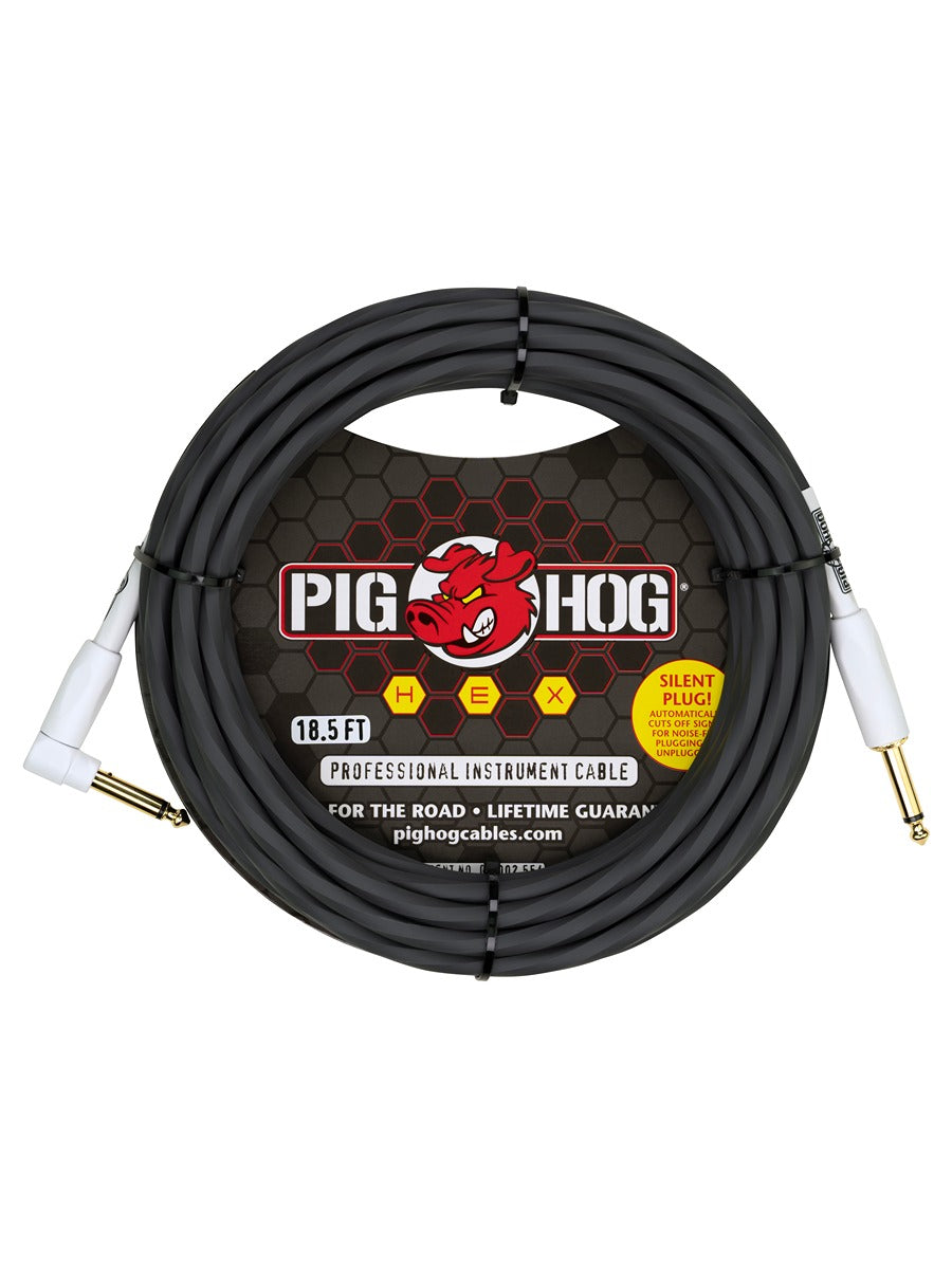 Pig Hog Hex Series Silent Cable 18.6 ft Grey - RA