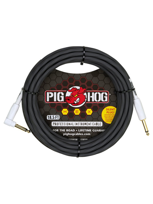 Pig Hog Hex Series Silent Cable 18.6 ft Grey - RA