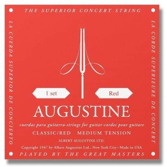Augustine Classic Red Strings (Normal Tension Nylon Trebles/Medium Tension Silver Basses)