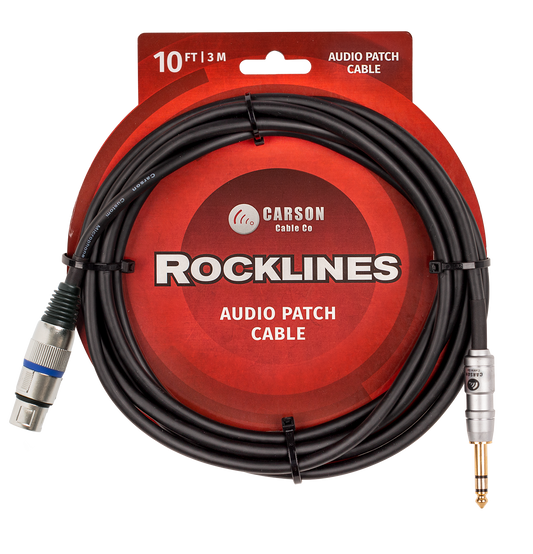 Carson RAD10ST Carson Rocklines - XLR to Jack Mic Cable - 10 Foot