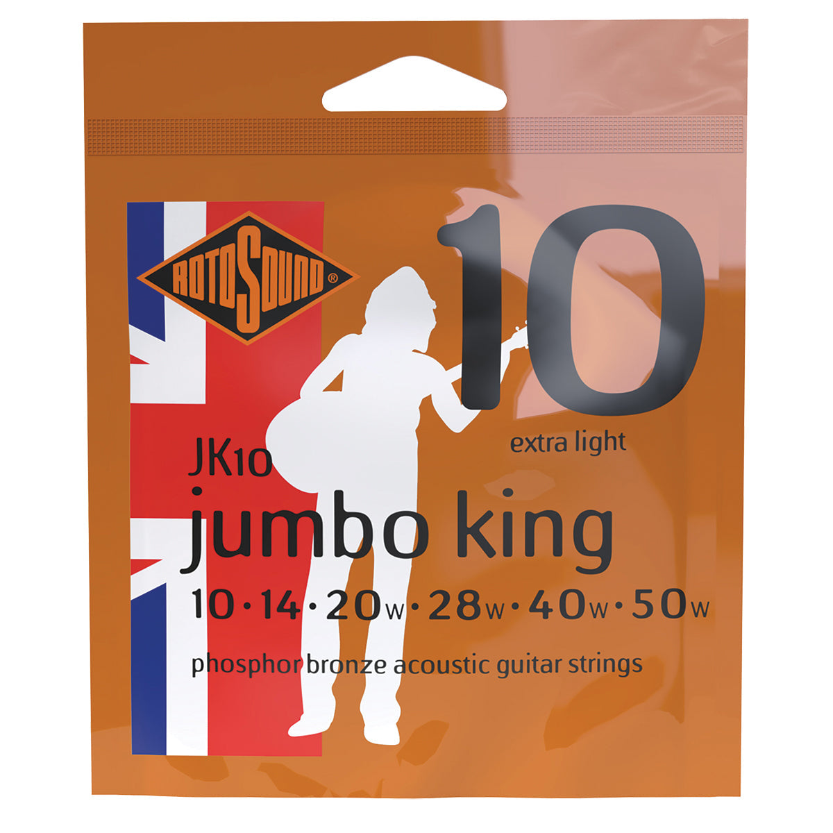 Rotosound JK10 Jumbo King Phosphor Bronze Set 10-50