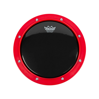 Remo 8" Tunable Practice Pad, Red, Ambassador Ebony Head
