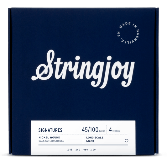 Stringjoy Super Light Gauge (45-100) 4 String Long Scale Nickel Wound Bass Guitar Strings