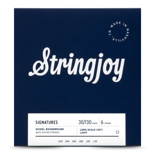 Stringjoy Signatures Light Gauge 6-String Long Scale Nickel Wound Bass Strings 30-130