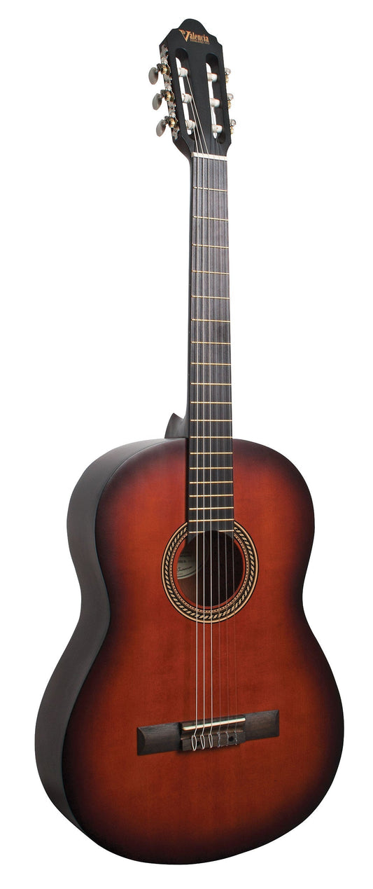 Valencia VC204HCSB Classical Guitar - Hybrid, Thin Neck
