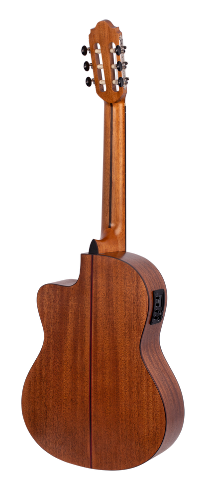 Valencia VC704CE 4/4 size Solid Top electric/acoustic classical guitar with Venetian cutaway