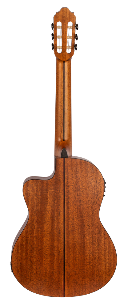 Valencia VC704CE 4/4 size Solid Top electric/acoustic classical guitar with Venetian cutaway