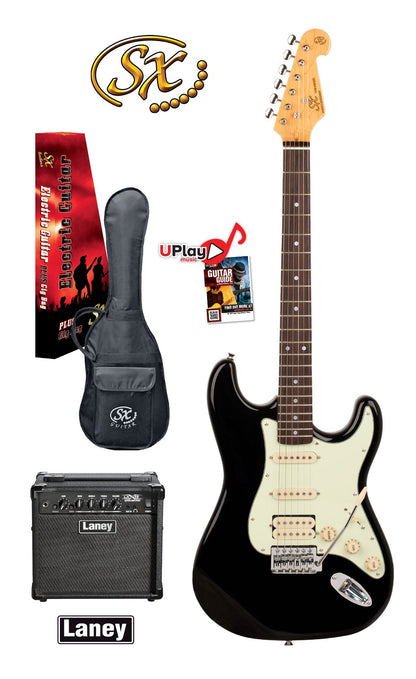 Sx Ves62hb-pk2 Hss Electric Guitar And Amplifier Package