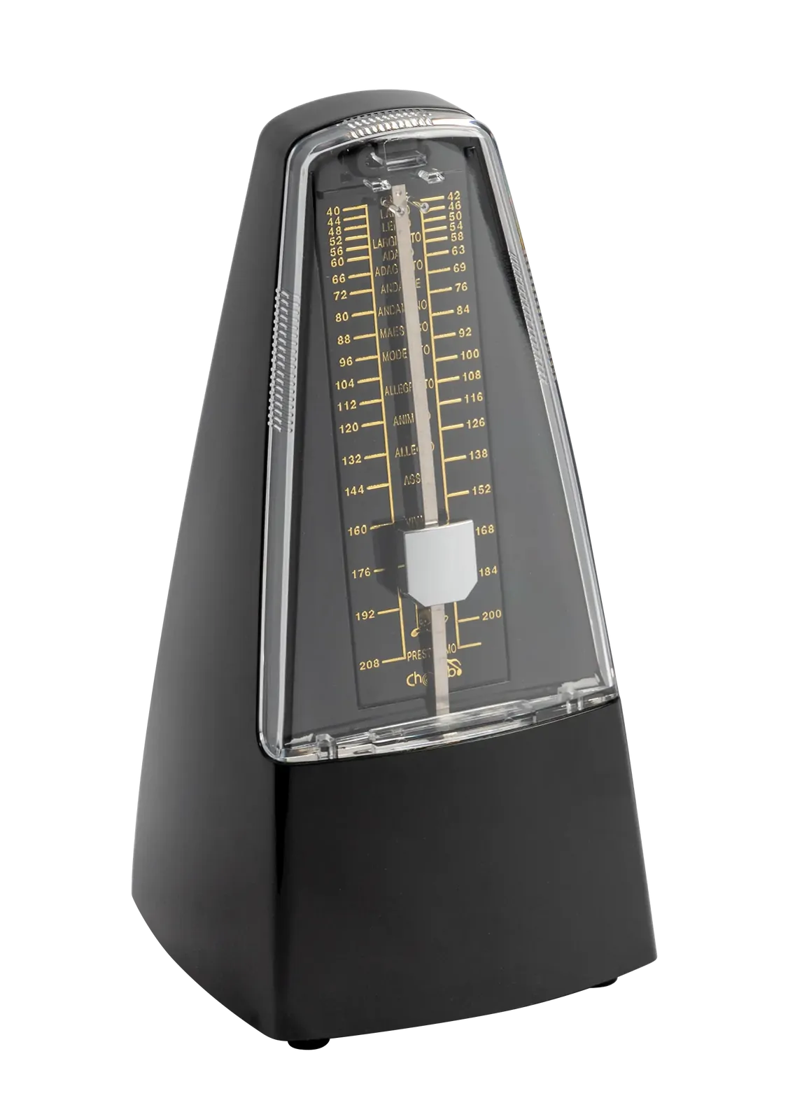 Black - Cherub Pyramid Style Mechanical Metronome with Bell